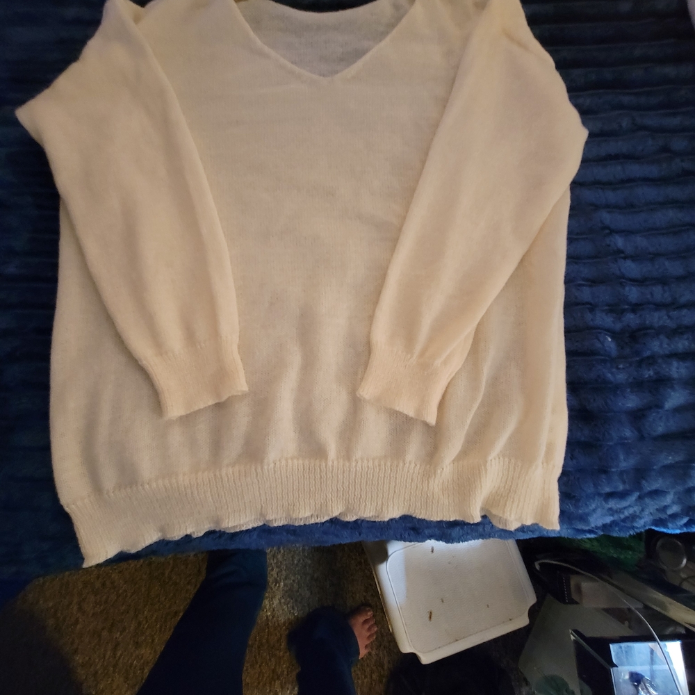 Women's Cream Sweater - Picture 2 of 4